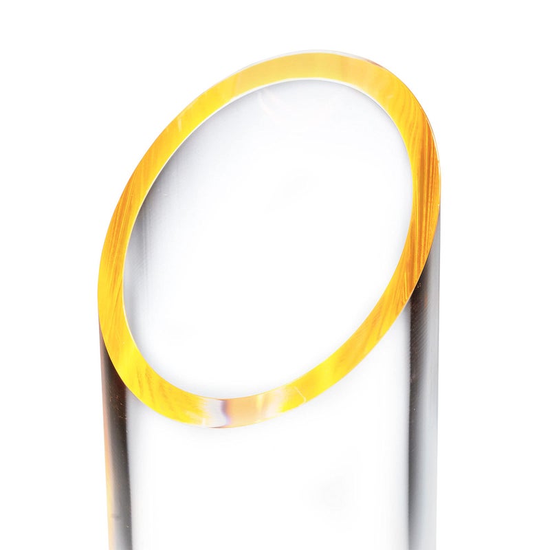 OfficeGoods Acrylic Pen & Pencil Holder - Modern Cylinder Design - Beautiful Desk Organizer for Home or Office - Contrasting Base & Rim - 5.25â€ H x 2.5â€ W - Neon Tangerine - Image 3